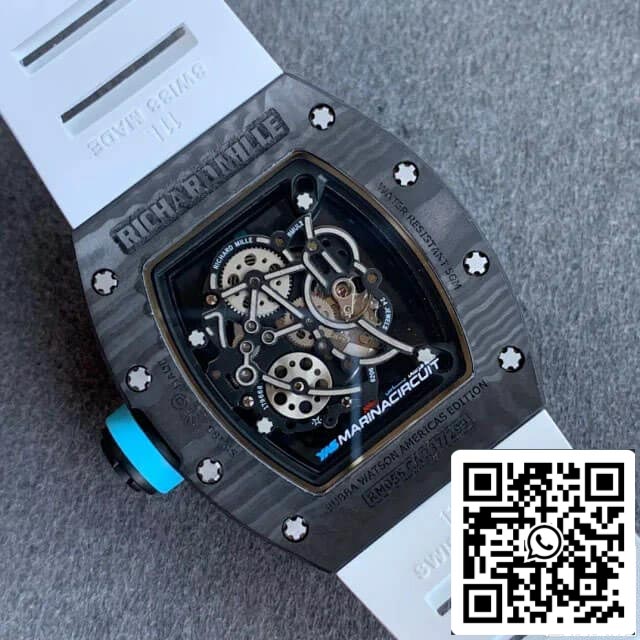 Richard Mille RM055 1:1 Best Edition KV Factory V2 Correa de caucho de fibra de carbono