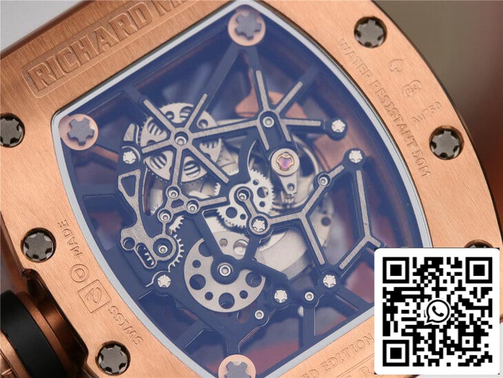 Richard Mille RM035 Americas KV Factory 1:1 Best Edition Rose Gold White Strap