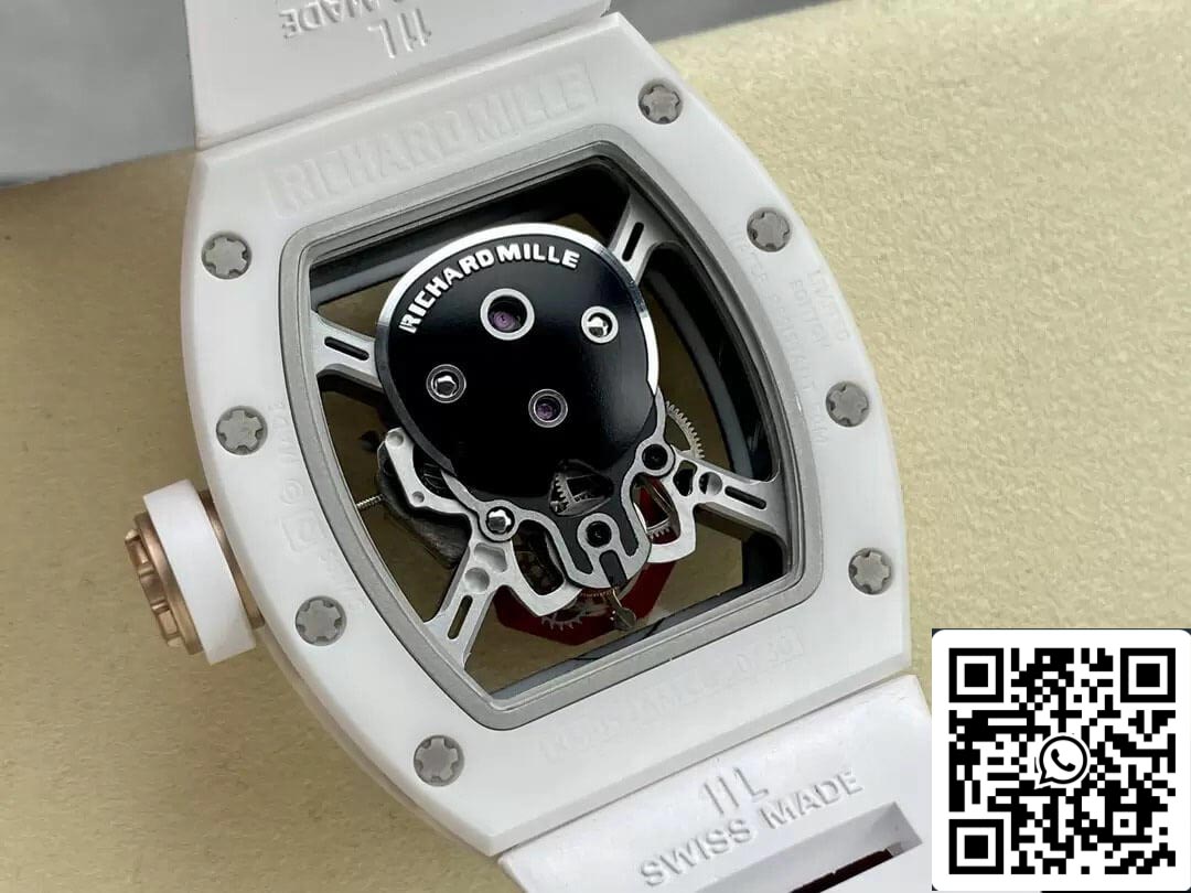 Richard Mille RM52-01 1: 1 Best Edition YS Factory Tourbillon cinturino in caucciù con cassa in ceramica