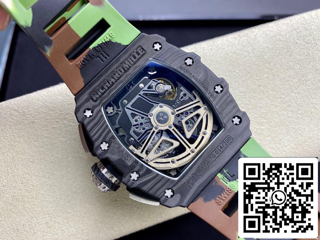 Richard Mille RM-011 1:1 Mejor edición KV Factory V2 Correa de camuflaje de fibra de carbono