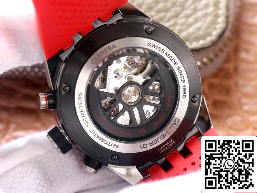 TAG Heuer Carrera CAR2A1Z.FT6050 1:1 Best Edition XF Factory cinturino in caucciù rosso