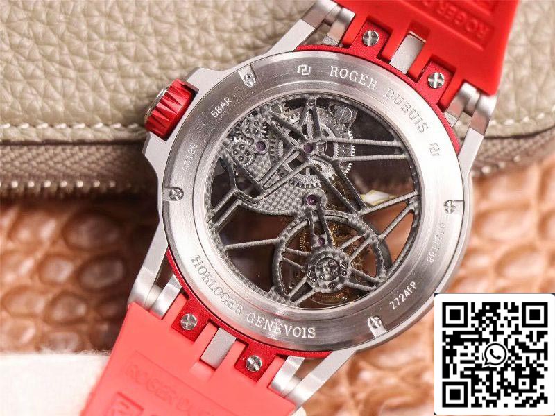 Roger Dubuis Excalibur Spider RDDBEX0572 Hollow Flight Tourbillon 1:1 Mejor Edición JB Factory Correa Roja Suiza RD505SQ