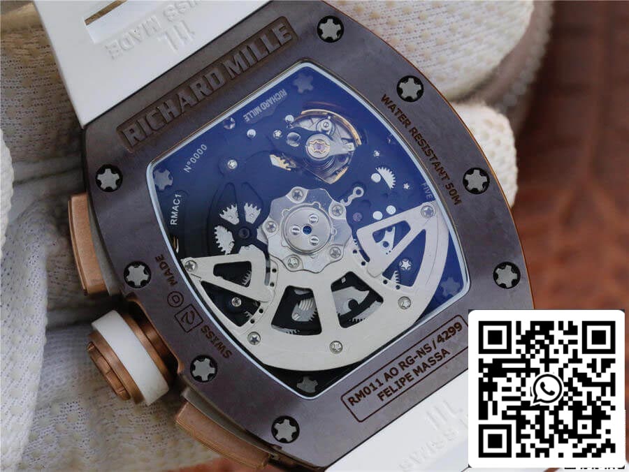 Richard Mille RM011 cinturino bianco in ceramica KV Factory 1: 1 della migliore edizione