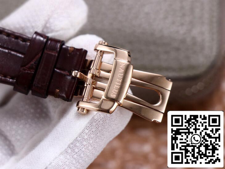 Patek Philippe Nautilus 5712GR-001 1:1 Best Edition PF Factory Rose Gold Leather Belt