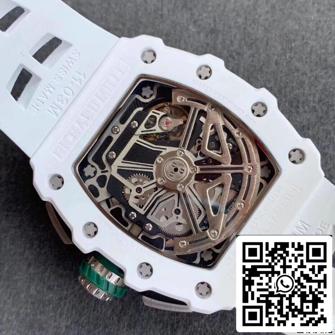 Richard Mille RM011-03 Cinturino bianco KV Factory 1: 1 della migliore edizione