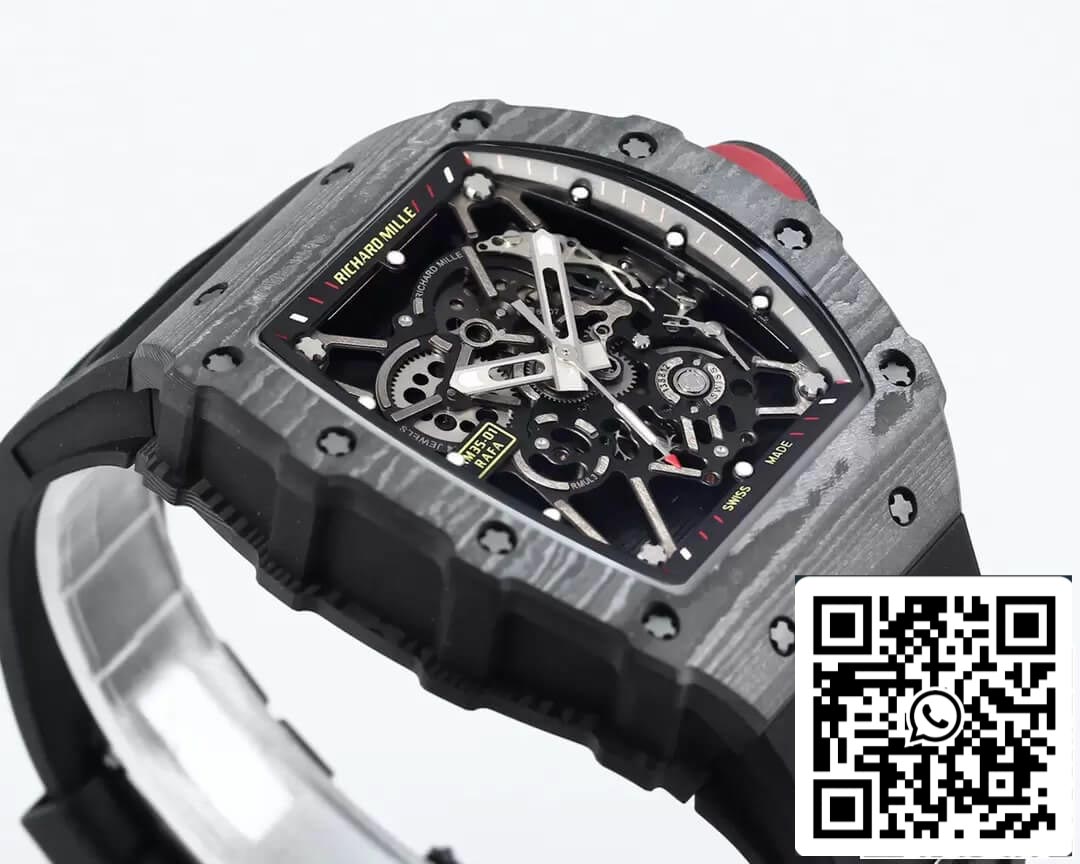 Richard Mille RM35-01 1: 1 Best Edition BBR Factory Cinturino in caucciù nero