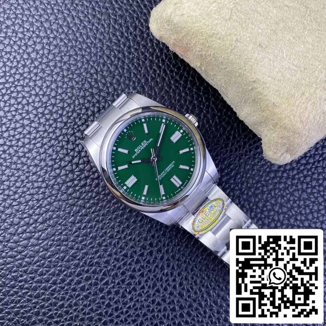 Rolex Oyster Perpetual M124300-0005 41MM 1:1 Best Edition Quadrante verde fabbrica pulita