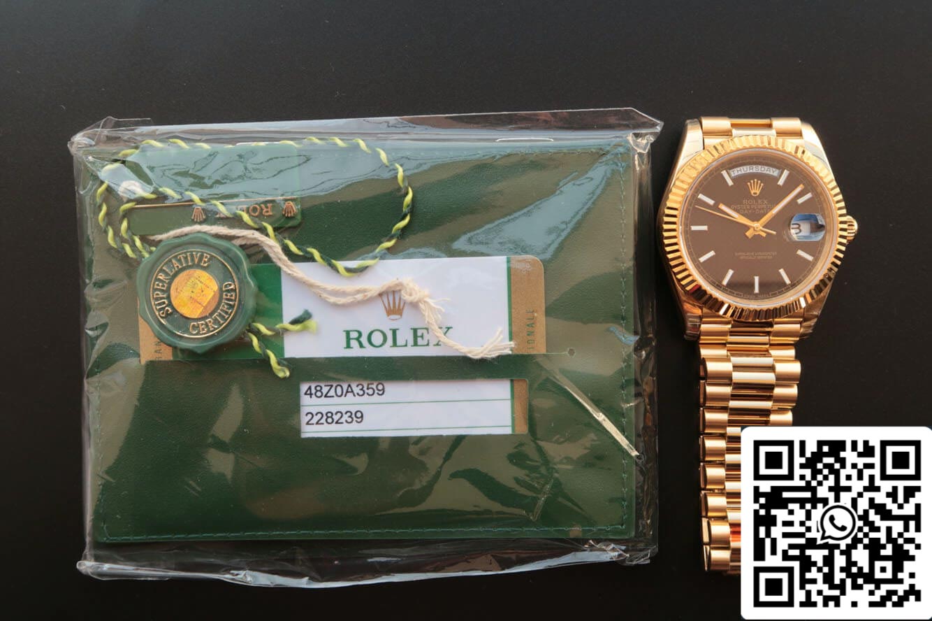 Rolex Day Date M228238-0004 1:1 Mejor edición EW Factory esfera negra