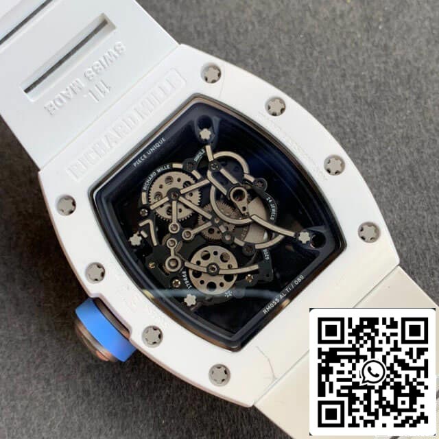 Richard Mille RM055 1:1 Best Edition KV Factory V2 White Strap