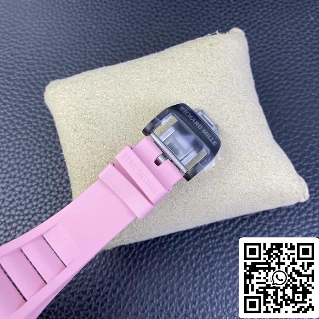 Richard Mille RM35-02 1:1 Best Edition T+ Factory NTPT Carbon Fiber Pink Rubber Strap