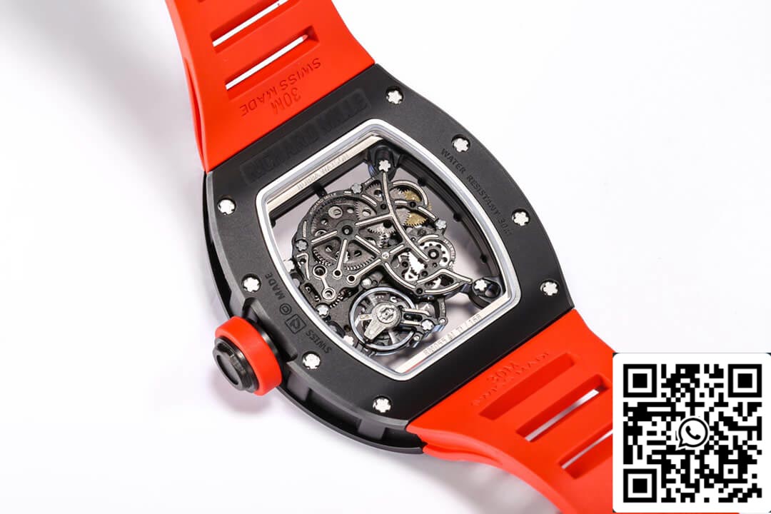 Richard Mille RM-055 1: 1 Best Edition BBR Factory Custodia in ceramica cinturino rosso