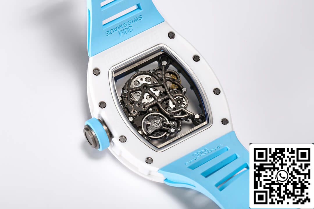 Richard Mille RM-055 1: 1 Best Edition BBR Factory Custodia in ceramica cinturino blu