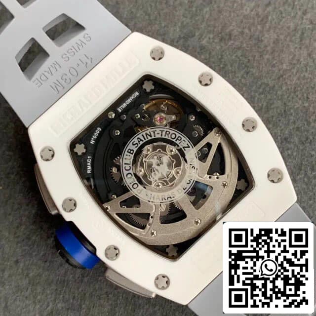 Richard Mille RM-011 1:1 Mejor Edición KV Factory Caja de Cerámica Blanca