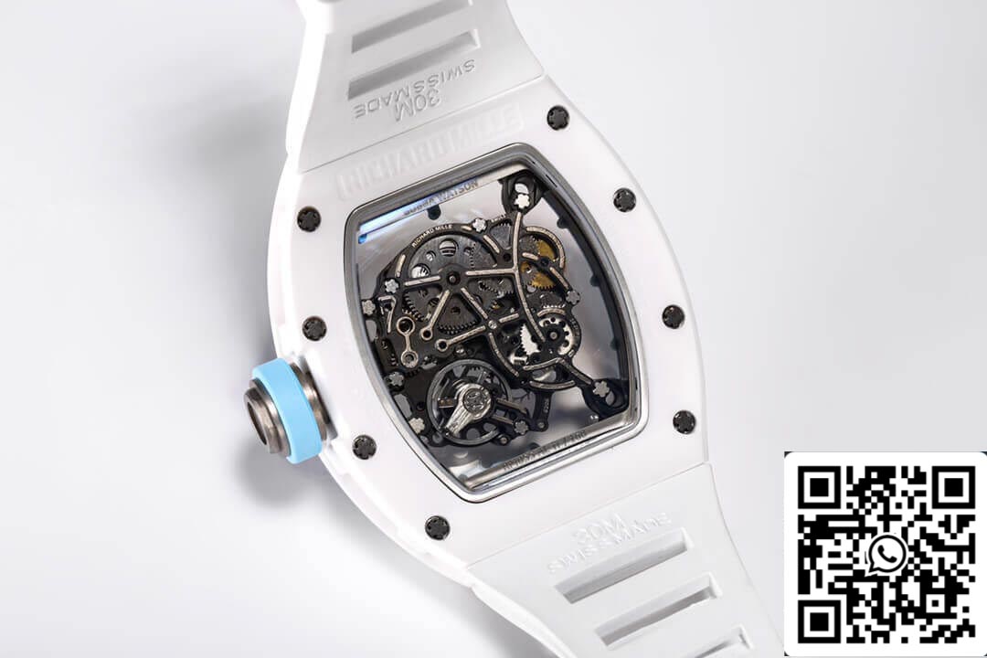 Richard Mille RM-055 1: 1 Best Edition BBR Factory Custodia in ceramica bianca