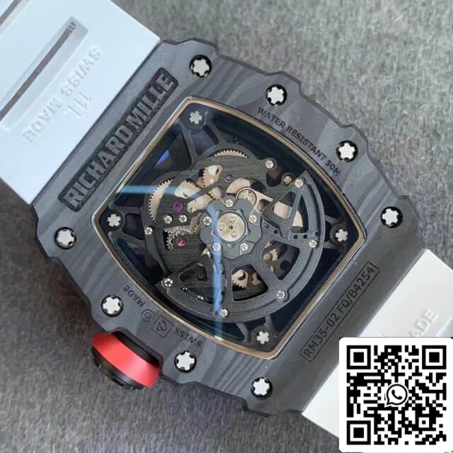 Richard Mille RM35-02 Cinturino bianco in fibra di carbonio KV Factory V3 1: 1 della migliore edizione