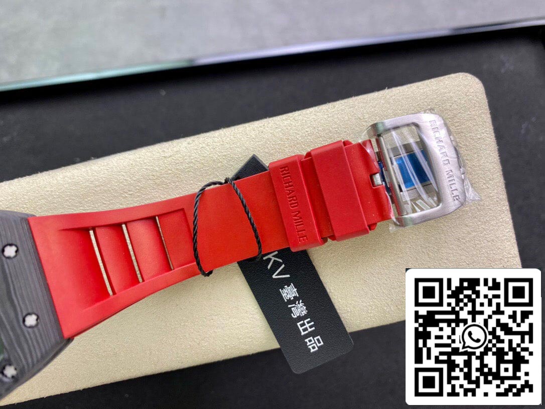 Richard Mille RM055 1:1 Best Edition KV Factory V2 cinturino rosso in fibra di carbonio