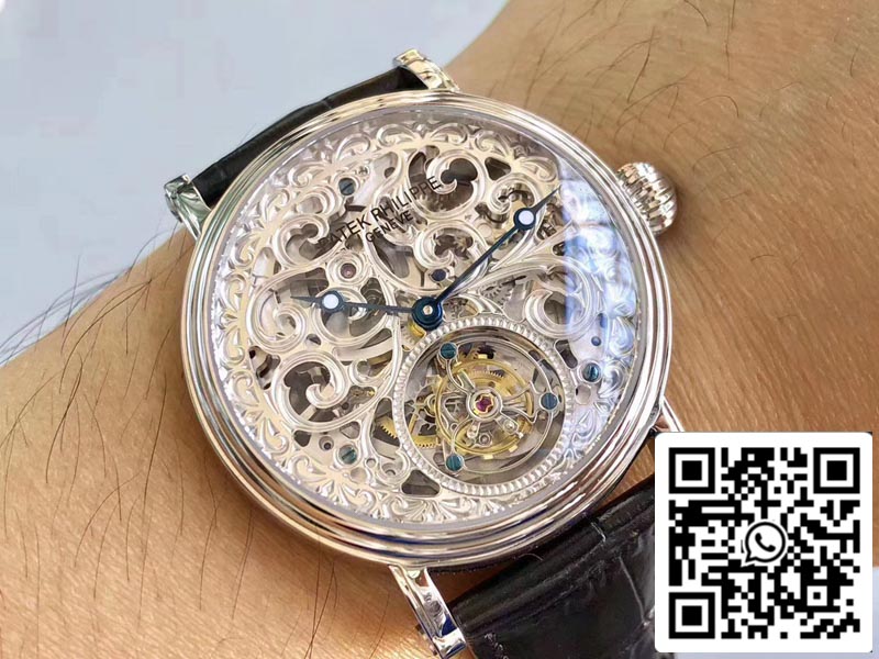 Patek Philippe Tourbillon P83000 1:1 Best Edition quadrante argento Tourbillon svizzero