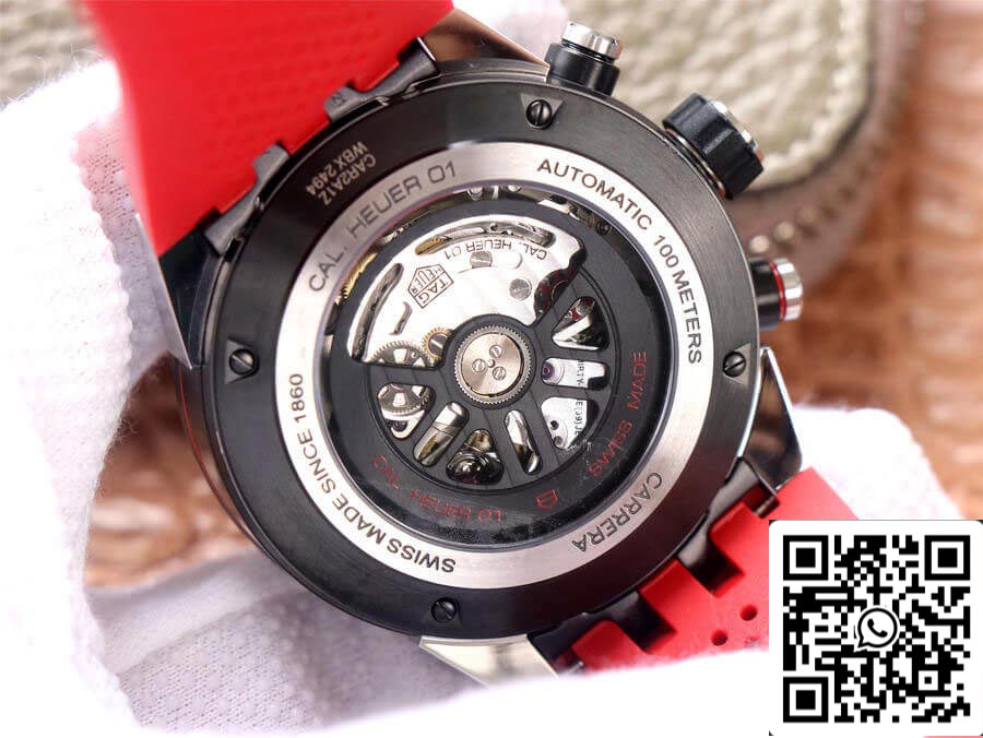 TAG Heuer Carrera CAR2A1Z.FT6050 1:1 Best Edition XF Factory cinturino in caucciù rosso