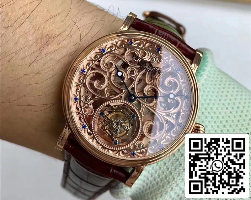 Patek Philippe Tourbillon Zafiro 1:1 Mejor Edición Oro Rosa Tourbillon Suizo