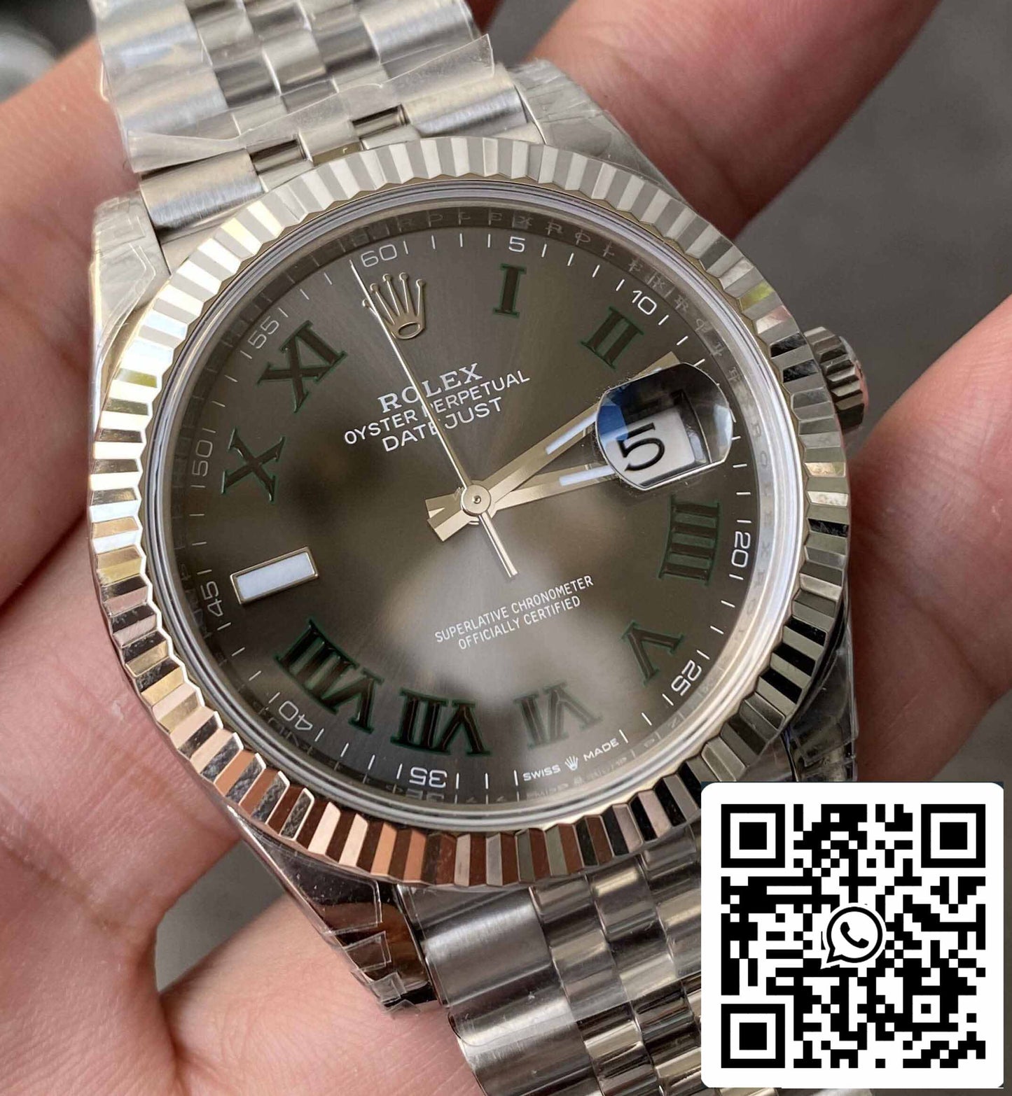 Rolex Datejust M126334-0022 41MM 1:1 Best Edition VS quadrante verde di fabbrica