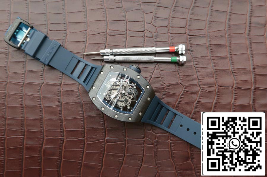 Richard Mille RM055 1:1 Mejor Edición KV Factory Correa Azul Oscuro