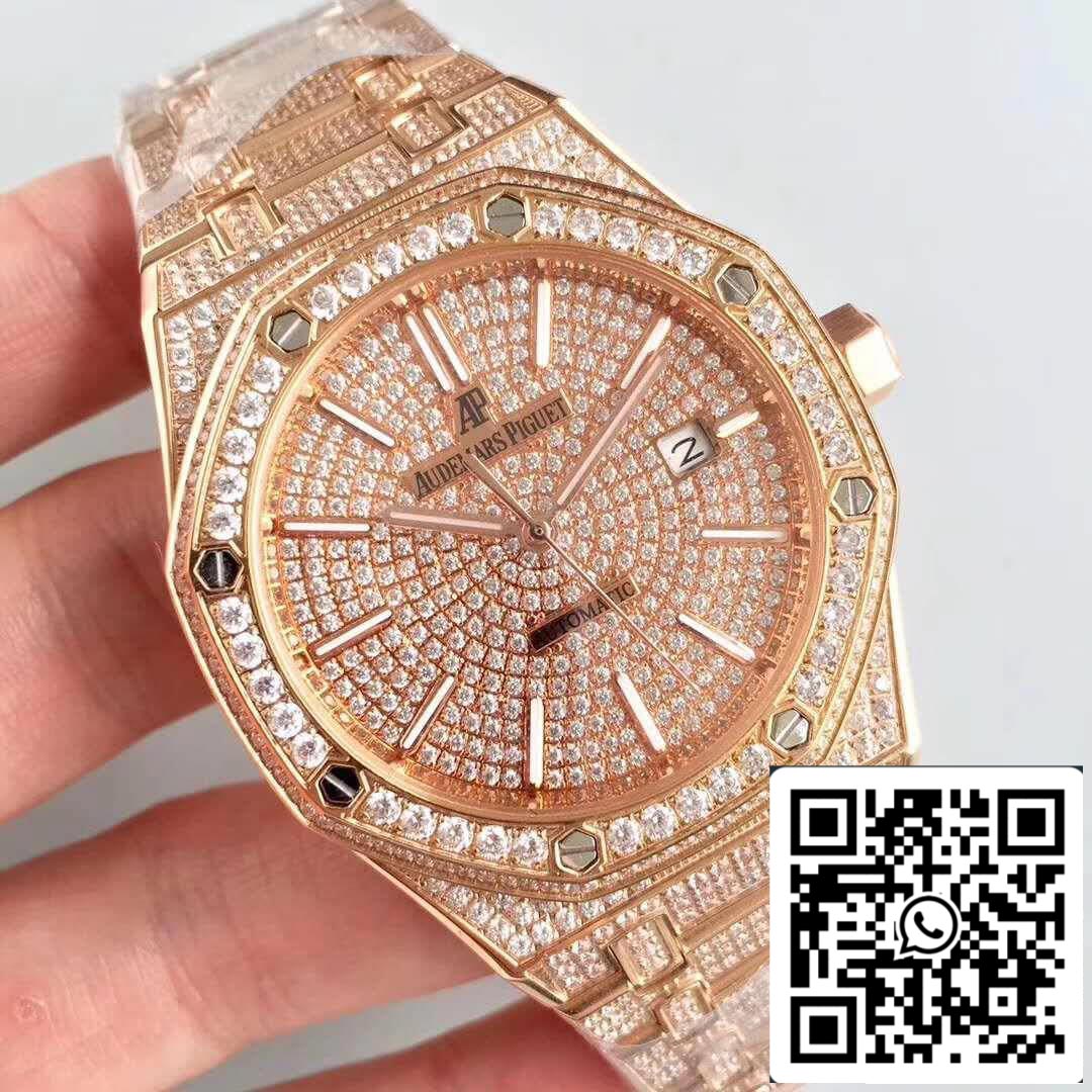 Audemars Piguet Royal Oak 1:1 Best Edition Swiss ETA3120 Rose Gold Diamond Dial EU Watch Store