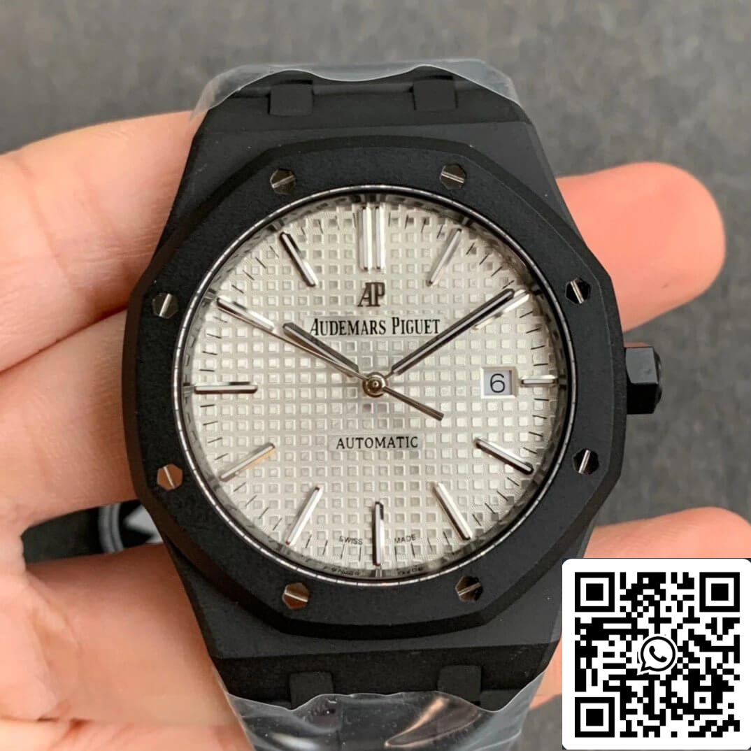 Audemars Piguet Royal Oak 15400 DLC Carbon  Best Edition ZF Factory White Dial EU Watch Store