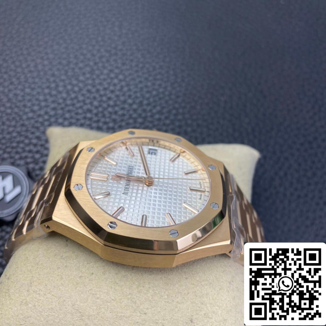 Audemars Piguet Royal Oak 15500 1:1 Best Edition ZF Factory Rose Gold White Dial EU Watch Store