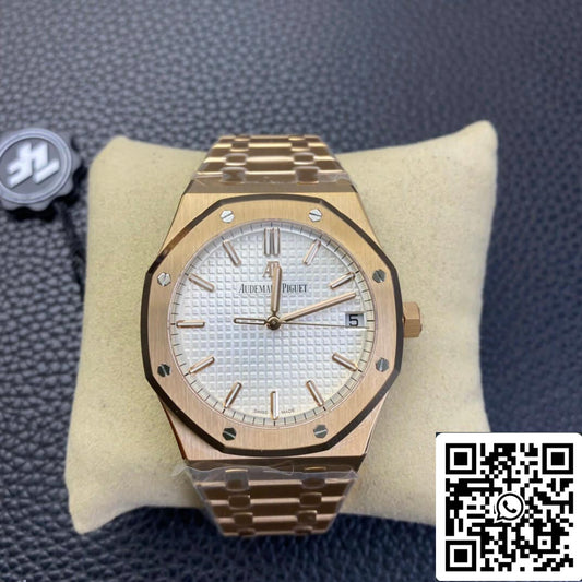 Audemars Piguet Royal Oak 15500 1:1 Best Edition ZF Factory Rose Gold White Dial EU Watch Store