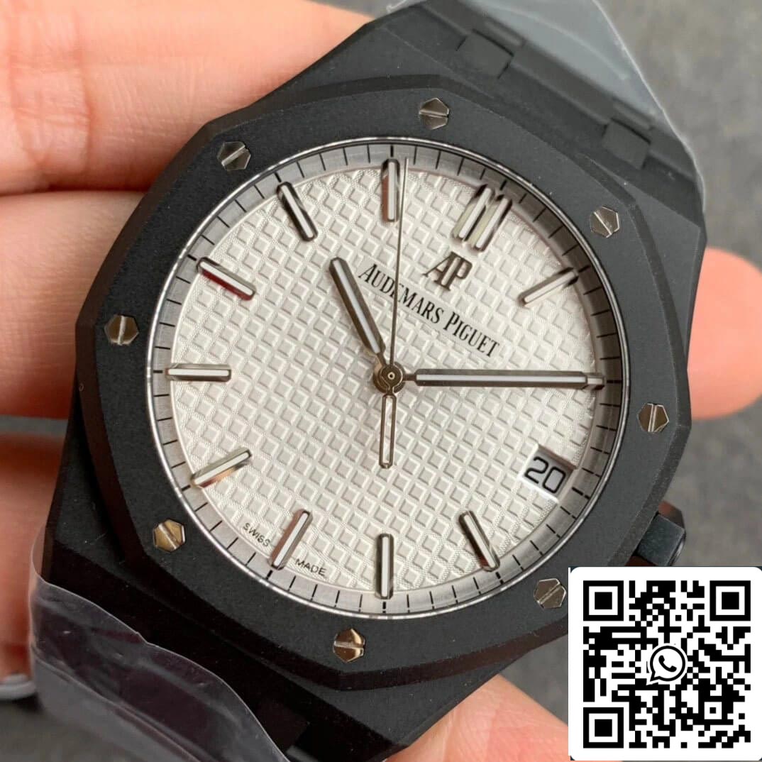 Audemars Piguet Royal Oak 15500 DLC Carbon  Best Edition ZF Factory White Dial EU Watch Store