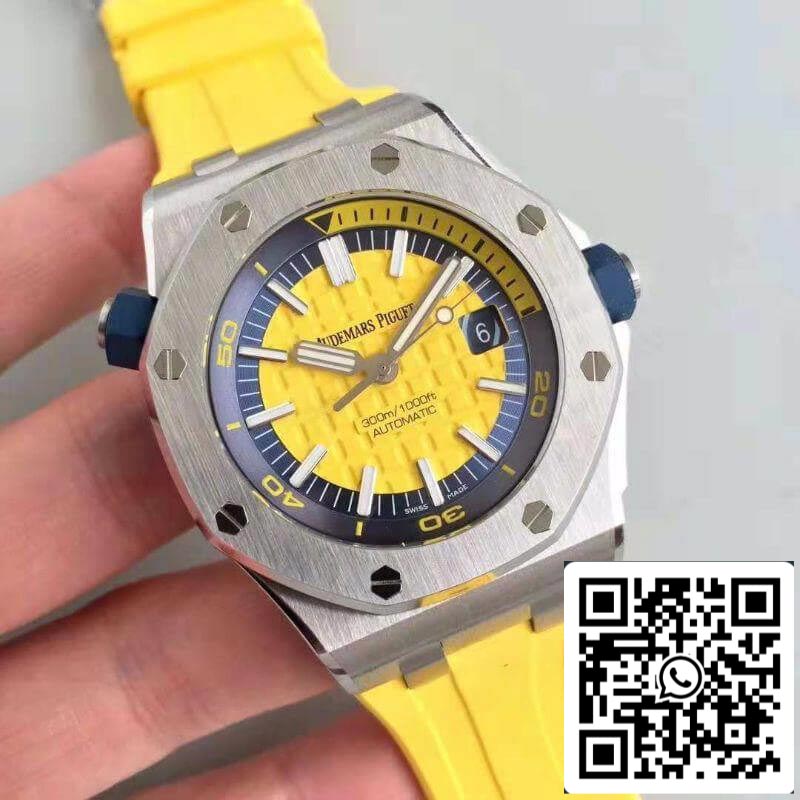 Audemars Piguet Royal Oak Offshore Diver 15710ST.OO.A051CA.01 JF Factory 1:1 Best Edition Swiss ETA3120 Yellow Textured Dial EU Watch Store