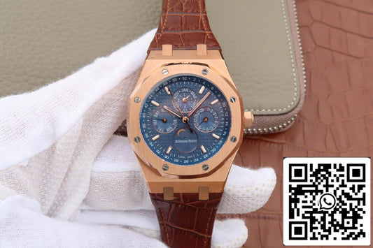 Audemars Piguet Royal Oak Perpetual Calendar 26574 1:1 Best Edition JF Factory Rose Gold Blue Dial EU Watch Store