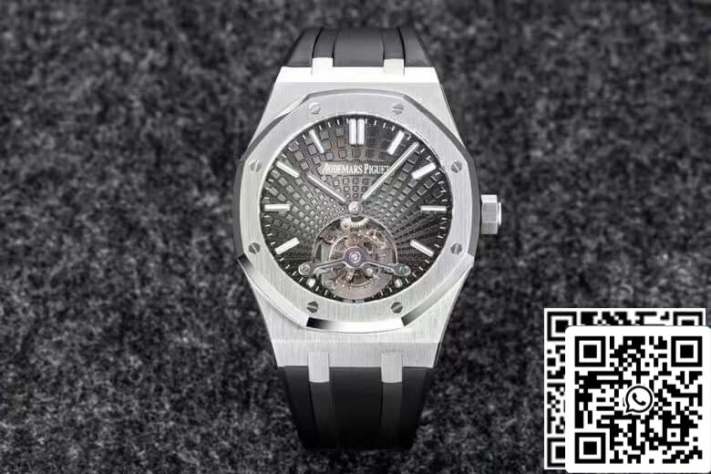 Audemars Piguet Royal Oak Tourbillon 1:1 Best Edition R8 Factory V3 Black Strap EU Watch Store