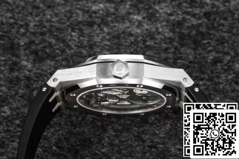 Audemars Piguet Royal Oak Tourbillon 1:1 Best Edition R8 Factory V3 Black Strap EU Watch Store