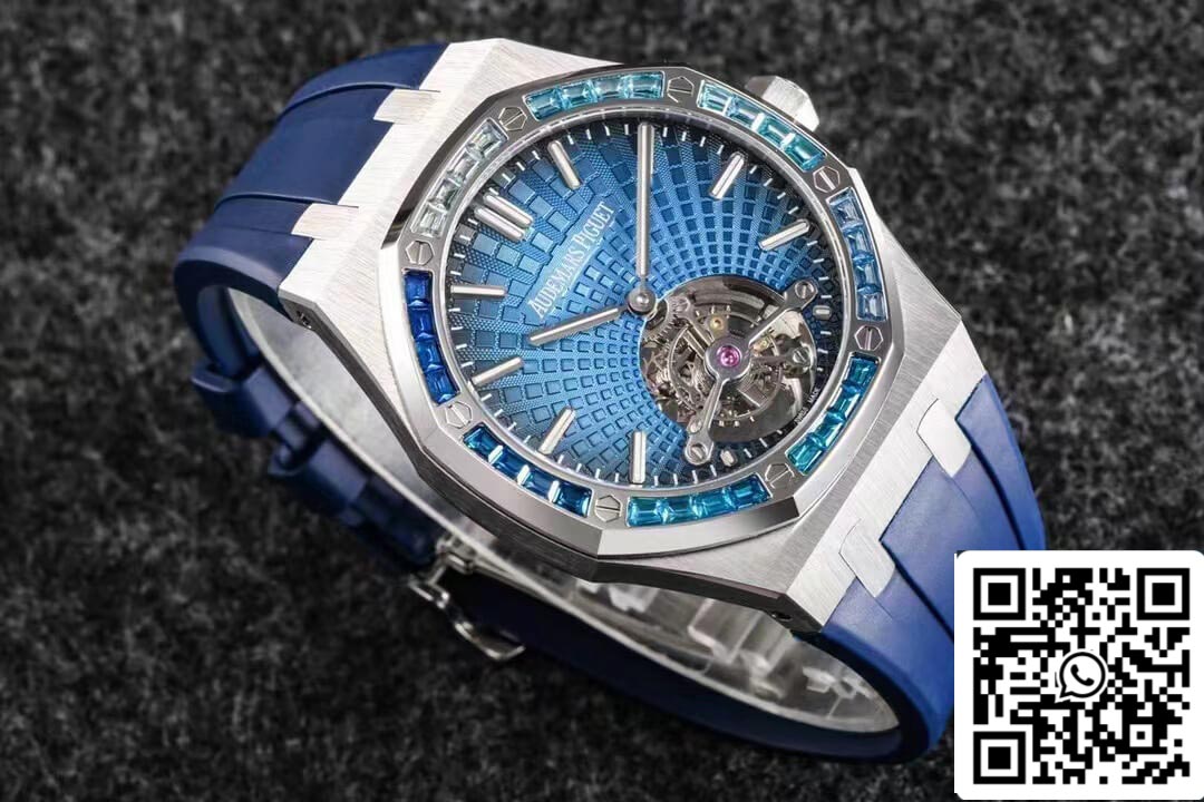 Audemars Piguet Royal Oak Tourbillon 1:1 Best Edition R8 Factory V3 Blue Rubber Strap EU Watch Store