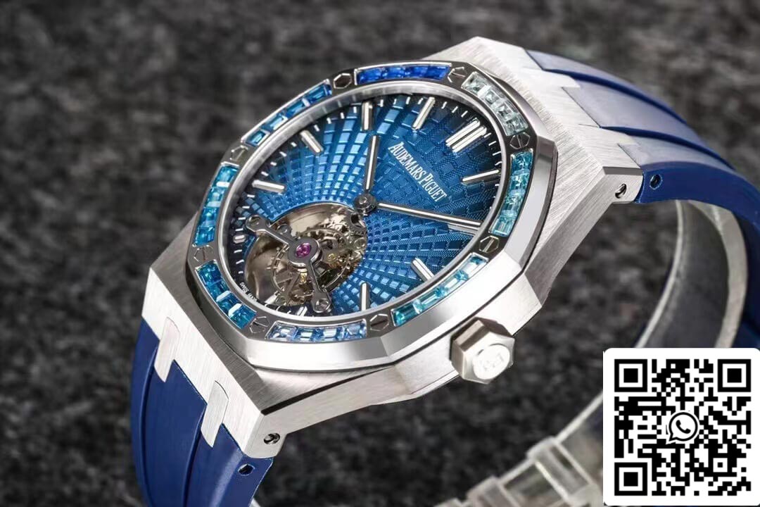 Audemars Piguet Royal Oak Tourbillon 1:1 Best Edition R8 Factory V3 Blue Rubber Strap EU Watch Store