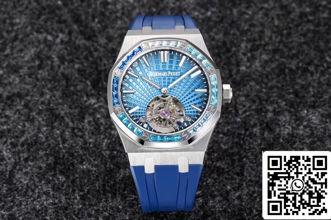 Audemars Piguet Royal Oak Tourbillon 1:1 Best Edition R8 Factory V3 Blue Rubber Strap EU Watch Store