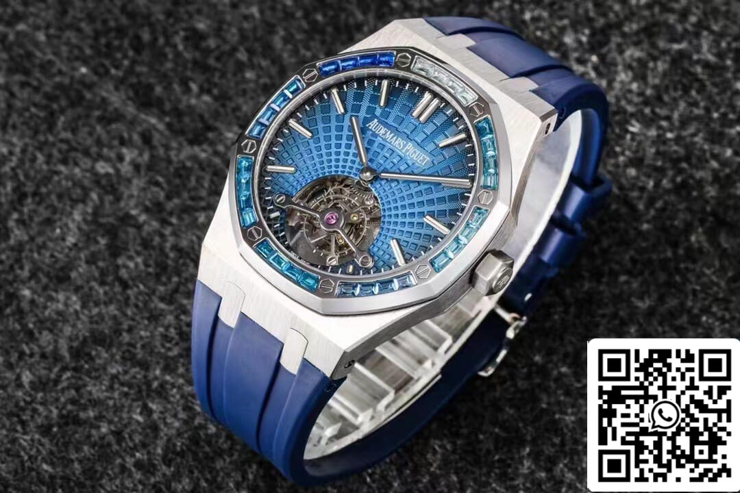 Audemars Piguet Royal Oak Tourbillon 1:1 Best Edition R8 Factory V3 Blue Strap EU Watch Store