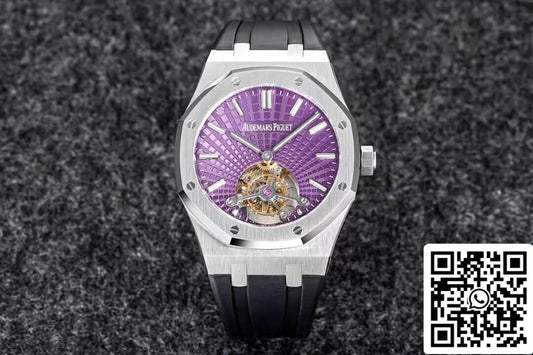 Audemars Piguet Royal Oak Tourbillon 1:1 Best Edition R8 Factory V3 Purple Dial EU Watch Store