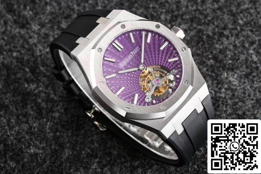 Audemars Piguet Royal Oak Tourbillon 1:1 Best Edition R8 Factory V3 Purple Dial EU Watch Store