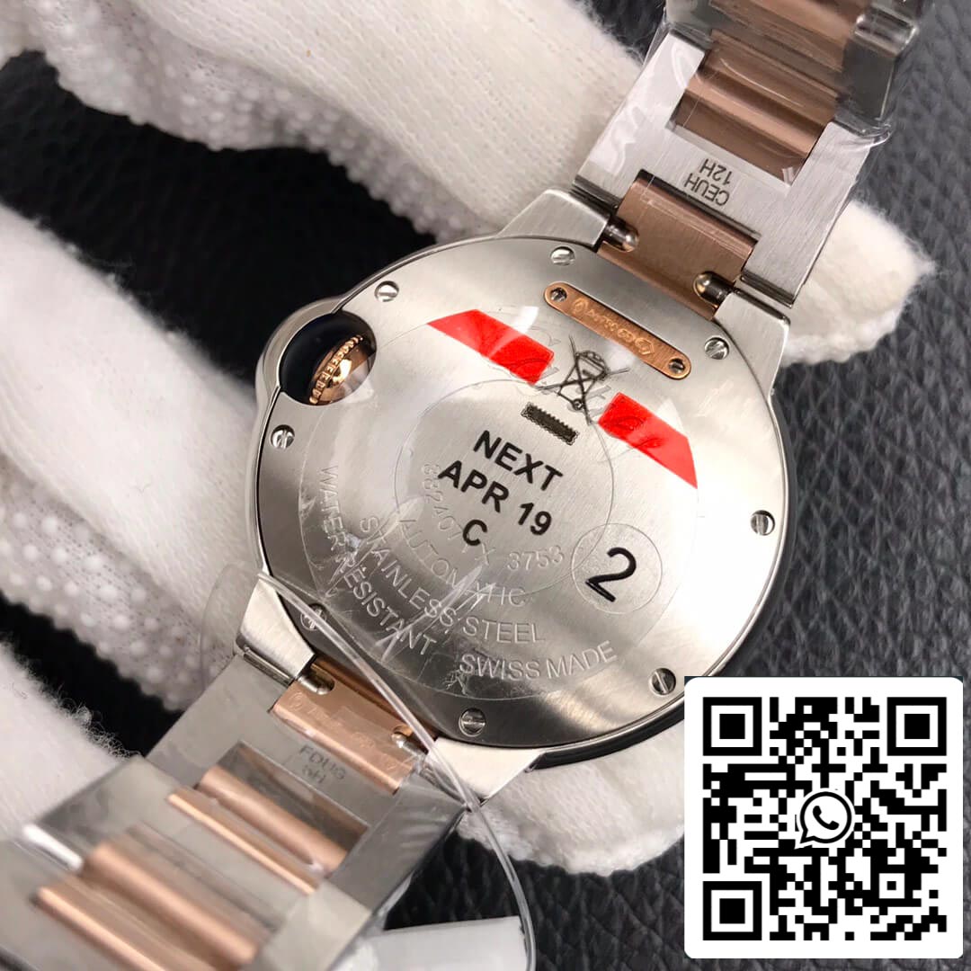 Ballon Bleu De Cartier 28MM 1:1 Best Edition V6 Factory V8 Silver Dial Gold Strap US Replica Watch