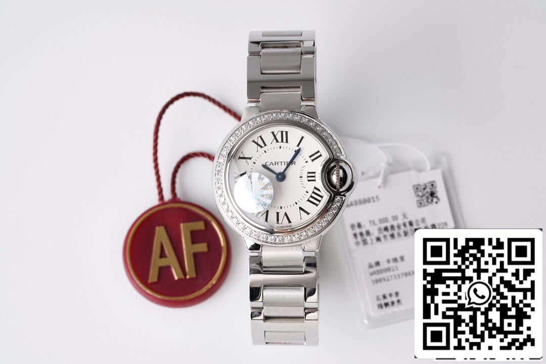 Ballon Bleu De Cartier 28MM W4BB0015 1:1 Best Edition AF Factory White Dial US Replica Watch