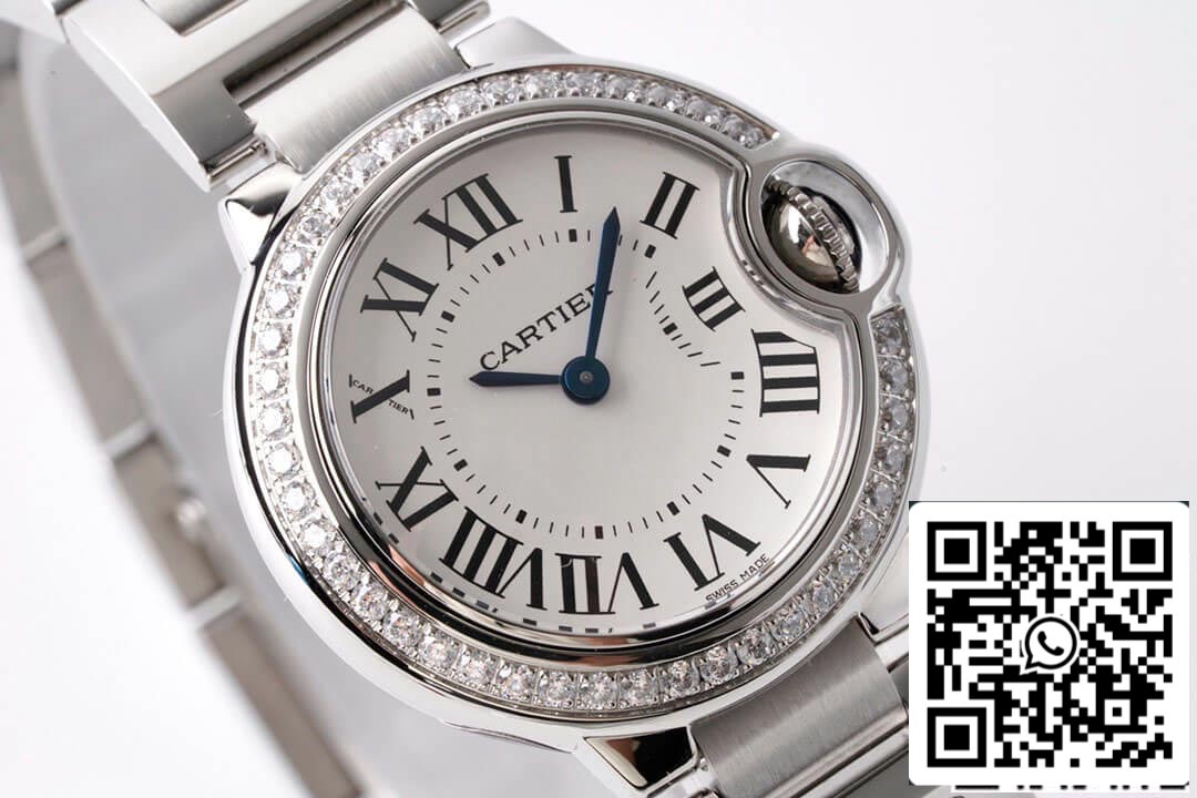 Ballon Bleu De Cartier 28MM W4BB0015 1:1 Best Edition AF Factory White Dial US Replica Watch