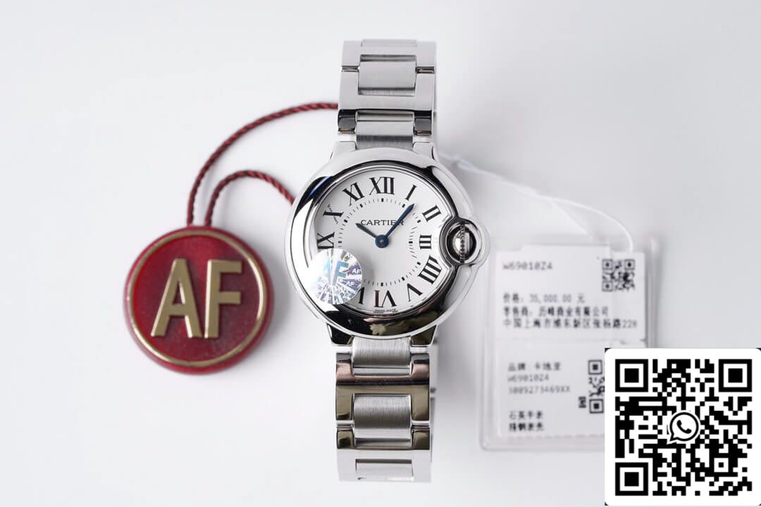 Ballon Bleu De Cartier 28MM W69010Z4 1:1 Best Edition AF Factory White Dial US Replica Watch