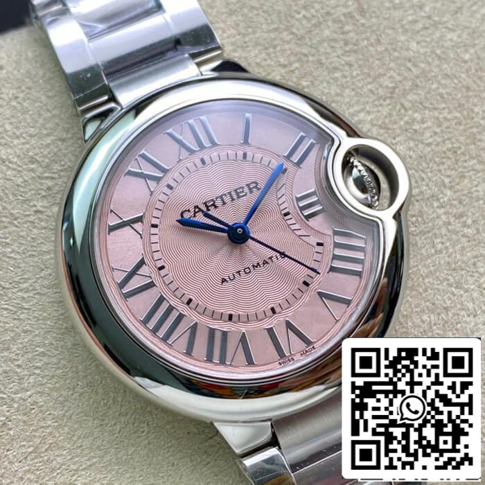 Ballon Bleu De Cartier 33MM W6920100 1:1 Best Edition V6 Factory Pink Dial US Replica Watch