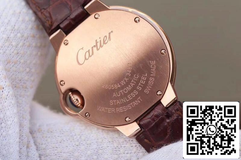 Ballon Bleu De Cartier 33mm Rosegold 1:1 Best Edition Brown Leather Strap Swiss ETA 2671 US Replica Watch