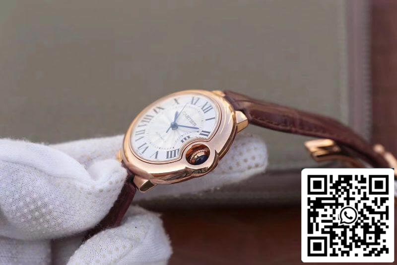 Ballon Bleu De Cartier 33mm Rosegold 1:1 Best Edition Brown Leather Strap Swiss ETA 2671 US Replica Watch