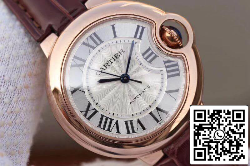 Ballon Bleu De Cartier 33mm Rosegold 1:1 Best Edition Brown Leather Strap Swiss ETA 2671 US Replica Watch