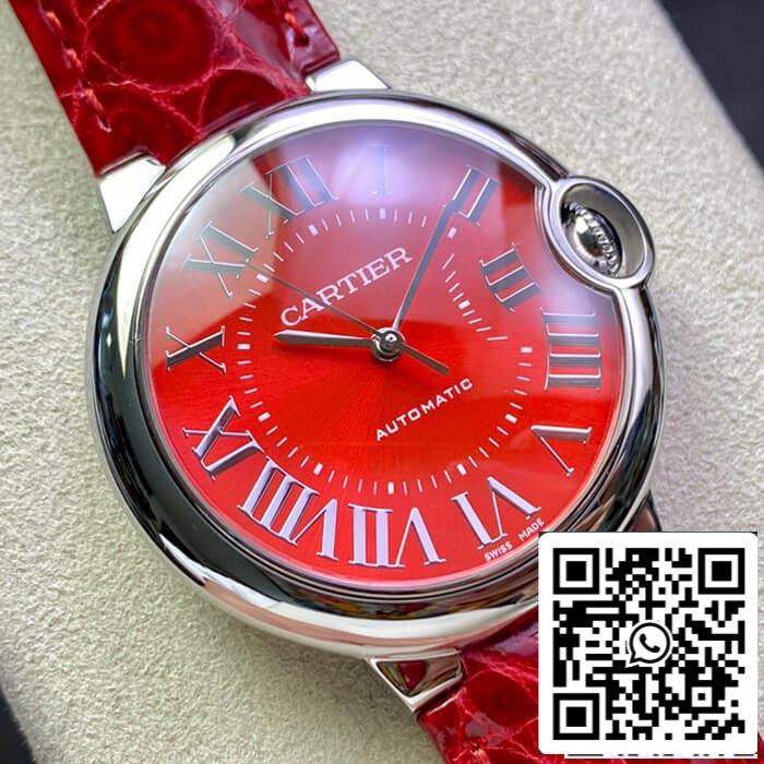 Ballon Bleu De Cartier 36MM 1:1 Best Edition 3K Factory Red Dial US Replica Watch