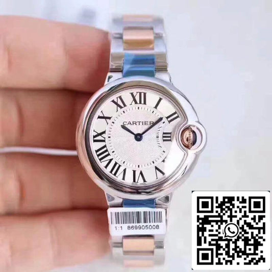 Ballon Bleu De Cartier W6920084 V6 Factory 1:1 Best Edition Swiss Ronda Quartz White Dial US Replica Watch